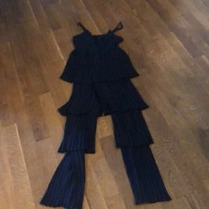 Navy Tiered Jumpsuit